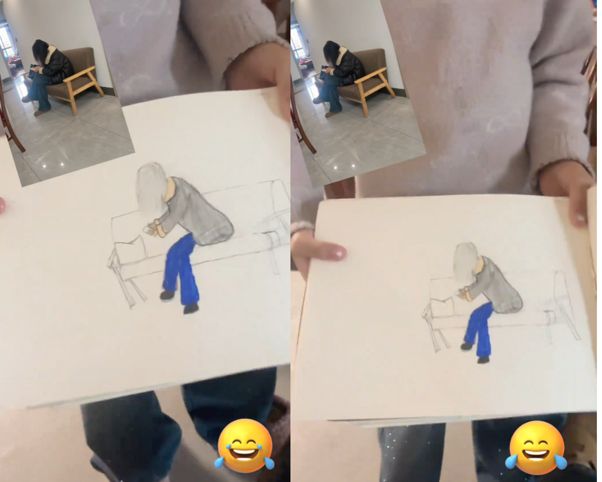 Con gái vẽ tranh tặng mẹ, nhân vật chính xem xong ngượng chín mặt: Ôi con ơi!